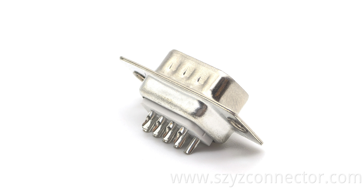 Machine DB 9P Male Solder Type White Plastic Blank Hole D-Sub Connector